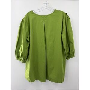 Bryn Walker Women's Chartreuse Artsy Cotton Hi Lo Tunic Size Large USA Made